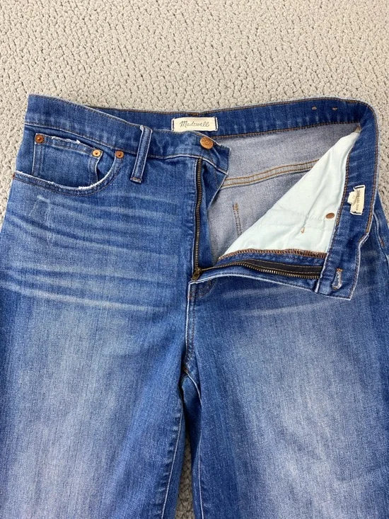 Madewell Wide-Leg Crop High Rise Comfort Stretch Jeans Denim | Size: 31 - Picture 5 of 16